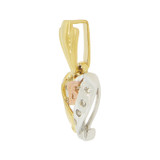 15 Anos Heart Quinceanera Pendant CZ 11mm Tricolor Gold 14k [P044-023]