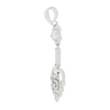 15 Anos Heart Flower Quinceanera Pendant CZ 12.5mm White Gold 14k [P044-057]