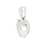 15 Anos Dove Bird Heart Quinceanera Pendant CZ 16mm White Gold 14k [P044-069]