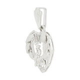 15 Anos Heart Rose Quinceanera Pendant CZ 20mm White Gold 14k [P045-067]