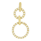 Double Ring Circle of Life Pendant CZ 15.5mm Yellow Gold 14k [P047-009]