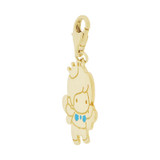 Fairy Pendant Blue Resin Enamel Lobster Lock 14.5mm Yellow Gold 14k [P049-024]