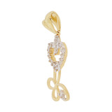 Small Heart Butterfly Pendant CZ 11mm Yellow Gold 14k [P050-006]