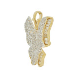 Fancy Butterfly Pendant CZ 26mm Yellow Gold 14k [P051-005]