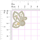 Fancy Abstract Design Pendant CZ 28mm Yellow Gold 14k [P051-006]