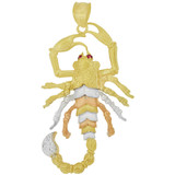 Fancy Scorpion Pendant CZ35mm Tricolor Gold 14k [P051-015]