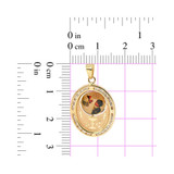 Colorful Boy Communion Confirmation Pendant CZ 17mm Yellow Gold 14k [P054-037]