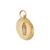 Mini Colorful Virgin Guadalupe Pendant 10mm Yellow Gold 14k [P054-039]