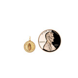 Mini Colorful Virgin Guadalupe Pendant 10mm Yellow Gold 14k [P054-039]