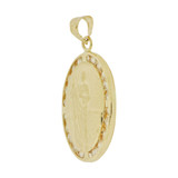 San Judas Jude Pendant CZ 17mm Yellow Gold 14k [P054-045]