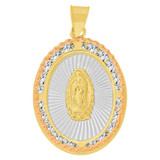 Virgin Guadalupe Pendant CZ Tricolor Gold 14k [P055-043]