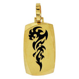 Black Magic Flame Pendant Resin 13mm Yellow Gold 14k [P058-007]