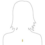 Simple Rectangular Pendant CZ 9mm Yellow Gold 14k [P058-009]