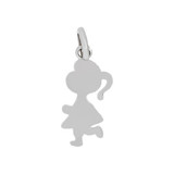 Girl Pendant Silhouette 9mm White Gold 14k [P058-054]