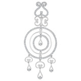 Fancy Design Dangling Pendant CZ 29mm White Gold 14k [P059-056]