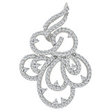 Fancy Design Dangling Pendant CZ 27mm White Gold 14k [P059-062]