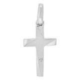 Mini Size Religious Cross Charm CZ 10mm White Gold 14k [P060-066]