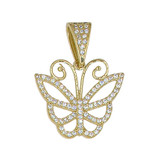 Butterfly Pendant CZ Yellow Gold 14k [P061-034]