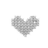 Slider Style Modern Heart Pendant CZ 14mm White Gold 14k [P062-074]