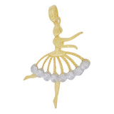 Small Ballerina Pendant 19mm Yellow Gold 14k [P065-025]