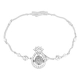 15 Anos Quinceanera Lady Bracelet CZ White Gold 14k [B002-071]