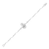 15 Anos Quinceanera Lady Bracelet CZ White Gold 14k [B002-071]