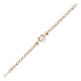 Dolphin Lady Bracelet CZ Tricolor Gold 14k [B002-104]