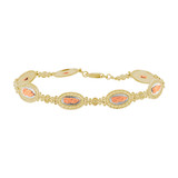 Fancy Filigree Guadalupe Lady Bracelet Tricolor Gold 14k [B004-032]