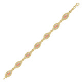 Fancy Filigree Guadalupe Lady Bracelet Tricolor Gold 14k [B004-032]