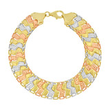 Stampado Lady Bracelet Tricolor Gold 14k [B005-042]