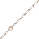 Heart 15 Quinceanera Lady Bracelet Tricolor Gold 14k [B005-101]