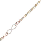 Infinity Lady Bracelet CZ Tricolor Gold 14k [B006-104]