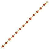 Good Luck Evil Eye Lady Bracelet Red Enamel Yellow Gold 14k [B008-027]