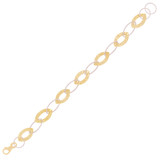 Fancy Oval Links Lady Bracelet Super Diacuts Yellow and White Gold 14k [B011-011]