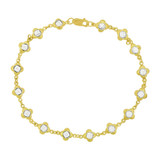 CZ Lady Bracelet Yellow Gold 14k [B011-037]