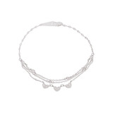 Dangling Heart Charm Lady Bracelet White Gold 14k [B011-077]