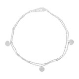 Dangling Heart Charm Lady Bracelet White Gold 14k [B011-080]