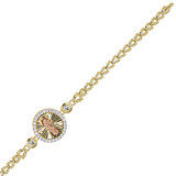 Guadalupe Lady Bracelet CZ Tricolor Gold 14k [B012-043]