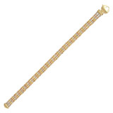 Diacut Round Beads 3 Row Lady Bracelet Tricolor Gold 14k [B013-019]