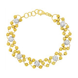 Woven Diacut Beads Lady Bracelet Yellow and White Gold 14k [B013-023]