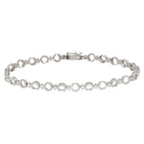 Abstract Circular Lady Bracelet CZ White Gold 14k [B014-052]