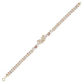 Butterfly Lady Bracelet CZ Tricolor Gold 14k [B014-100]