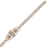 Guadalupe Lady Bracelet CZ Tricolor Gold 14k [B014-105]