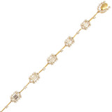 Estate Style Lady Bracelet CZ Yellow Gold 14k [B015-018]