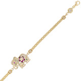 Elephant CZ Lady Bracelet Yellow Gold 14k [B015-105]