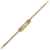 Guadalupe Frame ID Lady Bracelet CZ Tricolor Gold 14k [B016-040]