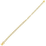 Tennis Lady Bracelet Style Baguette Round CZ Yellow Gold 14k [B017-011]