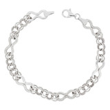 Infinity Rolo Cable Links Lady's Lady Bracelet White Gold 14k [B018-077]
