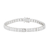 Princess Cut CZ Tennis Lady Bracelet 5mm White Gold 14k [B020-063]