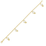 Dangling Circle of Life Charm Lady Bracelet Yellow Gold 14k [B021-019]